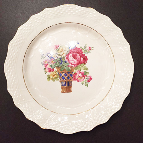assiettes fleur - location vaisselle vintage