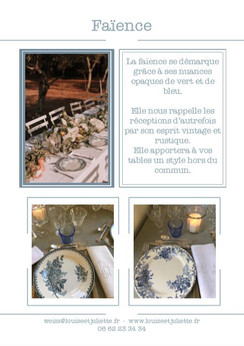 book louise et juliette location vaisselle faience