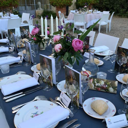 location linge de table - repas domaine meric