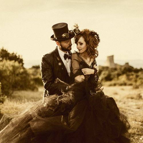 mariage baroque steampunk, vaisselle louise et juliette